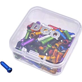 DGQ 80 PCS Cable End Crimps 8 Color Bike Cable End Caps Crimp Alloy Road Mountain Bikes Brake Tips Shifter Bike Spoke Nipples for Bicycle