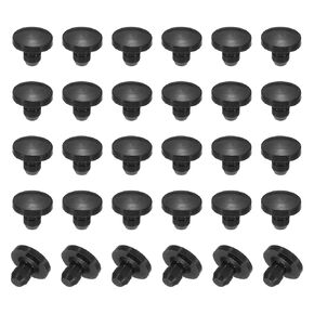 PATIKIL 4.5mm Diameter Silicone Round Snap, 30 Pcs in Type Locking Furniture Hole Plug Button Protective Cover Cap Head Fit for 2.5-4.5mm Hole for Seal Bulkhead Cylinder Hole, Black