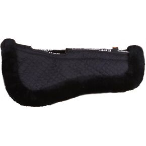 ECP Equine Comfort Products Sheepskin Wither Relief Half Saddle Pad (Large, Black)