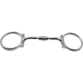 Professional Equine Stainless Steel 5.5" Mouth D-Ring Comfort Snaffle Bit Copper Rollers 35515C