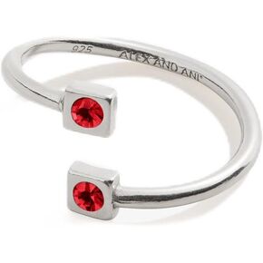 Alex and Ani Crystal Infusion Ruby Ring Wrap, July Birthstone, 14kt Gold Over Sterly Silver Plated Finish, Red Ruby Crystal, Ring Size 6 to 9