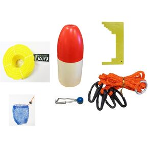 KUFA Crabbing Accessory kit (100' Poly Rope with line Weight, Caliper, Harness, Bait Bag & 11" Float) Cap-1