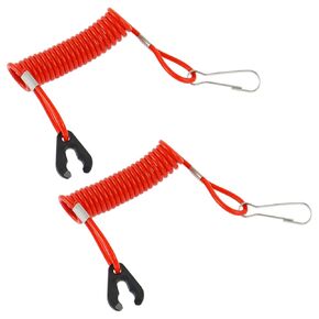 2 PCS Boat Engine Safety Kill Stop Switch Connector Lanyard Tether, Outboard Motor Ignition Lanyard Cord for Yamaha Tohatsu Mercury Replace 6E9-82575-00 6E9-82575-01 6E9-82575-02