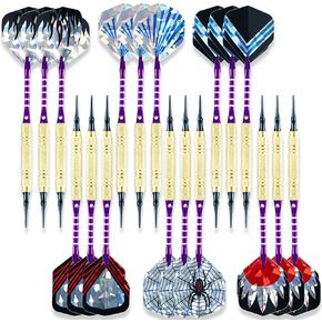 18 Pieces Plastic Tp Darts, Aluminum Shaft Professional Plastic Tip Dart Set, Adult Electronic Dart Board, Professional Large Capacity Soft Dart Tip Accessory Set.