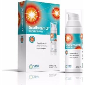 Vita Sciences Sciaticream CF: Rapid Soothing Cream for Sciatic Nerve with Arnica, B1, B5, B6, MSM, Aloe and Coconut Oil Base. Capsaicin-Free. Fast Acting Soothing Formula