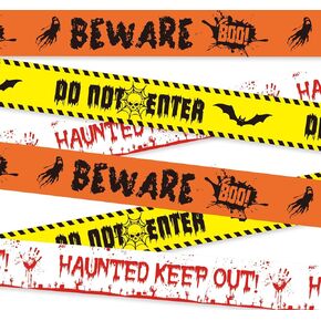 Halloween Decorations Caution Tape, 3-inch x 246 Ft Crime Scene Tape Scary Halloween Decorations Fright Warning Tape, Do Not Enter Tape for Halloween Party Decorations Outdoor Indoor (3Pcs-3 "X 82 Ft)