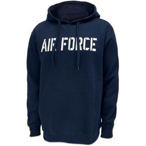 Armed Forces Gear US Air Force Wings Tackle Twill Embroidered Fleece Hood (Navy)