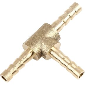 4mm Hose Barb Brass 3 Way Tee Connector Adaptor for Fuel Air Water Gas Oil Pipe