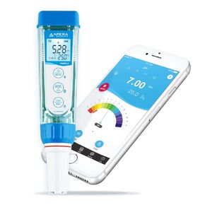 جهاز اختبار درجة الحموضة الذكي بتقنية البلوتوث PH60F-Z من Apera Instruments مع مستشعر مسطح مدعوم من تطبيق ZenTest للهاتف المحمول