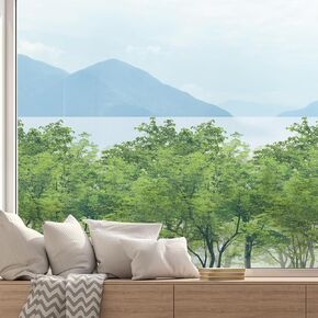 Window Film Privacy, Green Forest Pattern for Protecting Privacy (01, 17.5'' x 78.7'')