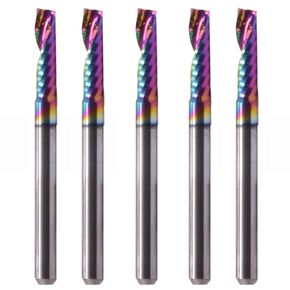 BestParts High Performance 5Pcs Solid Carbide 1 Flute End Mill, DLC(Ta-C) Coated, Single Flute, 1/8" Cutting Diameter, 1/8" Shank Diameter, 2/5" Length of Cut, 1-1/2" Overall Length