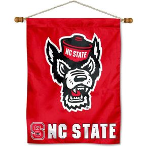North Carolina State Wolfpack Banner with Hanging Pole