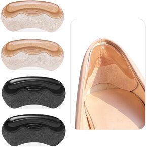 Heel Pads for Women & Men, Heel Grips Liner Cushions Inserts for Shoes Too Big, Heel Protectors for Shoes Filler Improved Shoe Fit and Comfort, Stop Heel Slip and Blister Prevention (2 Pairs)