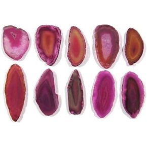 Crystals Colorful Set of 12 Polished Agate Slices in Velvet Bag (Teal)
