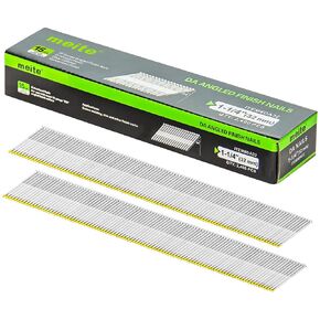meite 1-1/4 Inch DA Nails, 15 Gauge 34-Degree Angled Finish Nails in Galvanzied-Perfect for Moldings Trimming Works and DIY Projects (2,400 Counts)