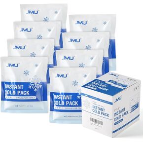 JMU Instant Cold Pack (5" x 6"), 8 Packs Disposable Instant Ice Packs for Injuries, Swelling, Sprains, Toothaches, Athletes & Outdoor Activities