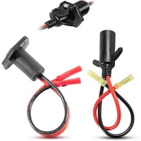 Trolling Motor Plug and Receptacle, 12V 2-Wire Quick Connector for Minn Kota Trolling Motors Faster Charging, Marine Accessories