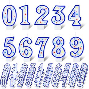 MTLEE 50 Pcs Birthday Number Candles, Polka Dot Colorful Birthday Cake Candles, 0-9 Cake Topper Candle Decoration for Birthday Wedding Anniversary Reunions Celebration Party (Red)