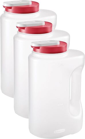 Rubbermaid® 2122604 MixermateTM Leak-Resistant Pitcher (1 Gallon) and G.E.T. P-3064-1-CL-EC Heavy-Duty Shatterproof Plastic Pitcher (2 Quart) Bundle in Kuwait