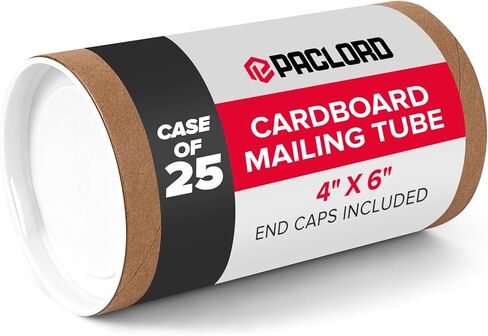 4" x 24" Reinforced Kraft Paper Mailing Tube (Case of 25) with 2 Caps for Each Tube – USPS Approved Poster Tube – Cardboard Tube for Shipping and Storing Posters, Prints, Artwork, Documents in Saudi Arabia