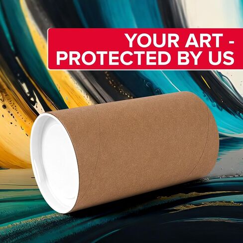 4" x 24" Reinforced Kraft Paper Mailing Tube (Case of 25) with 2 Caps for Each Tube – USPS Approved Poster Tube – Cardboard Tube for Shipping and Storing Posters, Prints, Artwork, Documents in Saudi Arabia