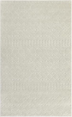 LUXLOOM Door Mat Indoor Entrance 3x5 Rug Beige Moroccan Small Rug High Low Pile Shag Rug Modern Non Slip Accent Throw Rugs for Bedroom Stain Resistant Carpet for Nursery Living Room 3'x5' Beige in Saudi Arabia