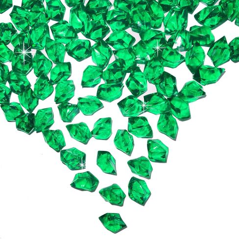Green Fake Ice Rock for Vase Fillers,160 Pcs Crystal Acrylic Gems Crushed Glass for Craft and Table Centerpieces Decoration in Saudi Arabia