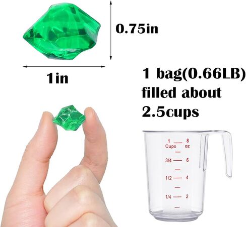 Green Fake Ice Rock for Vase Fillers,160 Pcs Crystal Acrylic Gems Crushed Glass for Craft and Table Centerpieces Decoration in Saudi Arabia