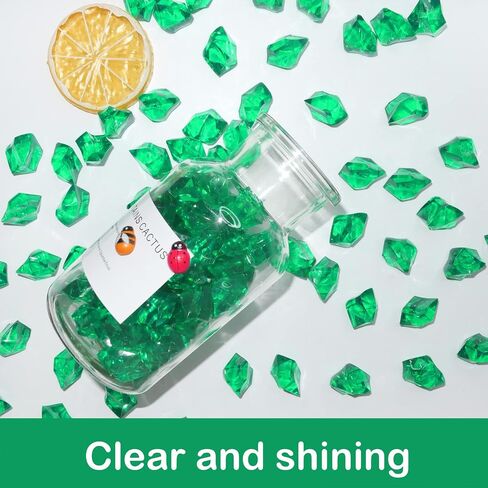 Green Fake Ice Rock for Vase Fillers,160 Pcs Crystal Acrylic Gems Crushed Glass for Craft and Table Centerpieces Decoration in Saudi Arabia