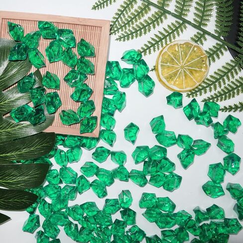 Green Fake Ice Rock for Vase Fillers,160 Pcs Crystal Acrylic Gems Crushed Glass for Craft and Table Centerpieces Decoration in Saudi Arabia