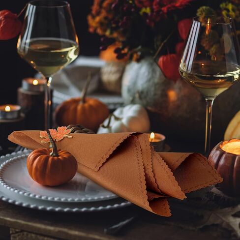 16 Pcs Autumn Maple Leaves Napkin Rings Set Include 8 Pcs Maple Shape Napkin Rings Holder and 8 Pcs Autumn Colored Collection Tabletop for Autumn Thanksgiving Dinner Party Table Decoration in Saudi Arabia