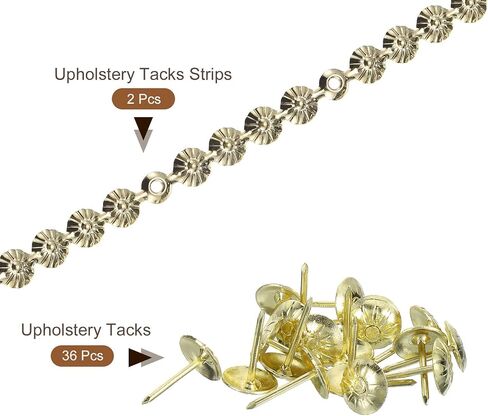 uxcell 2Pcs Upholstery Tacks Strips, 1Meter Flower Decorative Nail Trims for Sofa Headboard Chair Furniture with Upholstery Nails (11mm Bronze) in Saudi Arabia