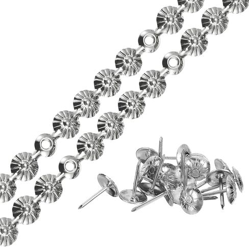 uxcell 2Pcs Upholstery Tacks Strips, 1Meter Flower Decorative Nail Trims for Sofa Headboard Chair Furniture with Upholstery Nails (11mm Bronze) in Saudi Arabia