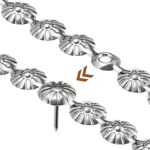 uxcell 2Pcs Upholstery Tacks Strips, 1Meter Flower Decorative Nail Trims for Sofa Headboard Chair Furniture with Upholstery Nails (11mm Bronze) in Saudi Arabia