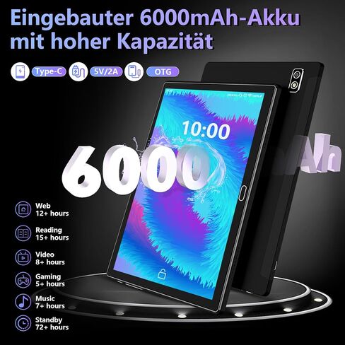 Newest 2024 Android 13 Tablet 10.1 Inch, Dual 4G Cellular Tablets with 64GB ROM+512GB Expandable, 3 In 1 Tablet with keyboard Mouse Pen-13MP Dual Camera,1080 FHD,Octa-Core,GPS/WIFI/Bluetooth(Silvery) in Saudi Arabia