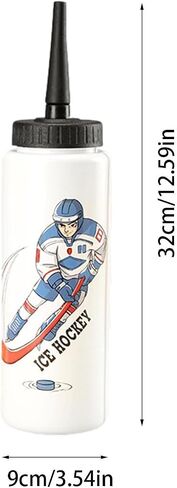 Hockey Water Bottle 32oz Leakproof Squeeze Water Bottle for Boys | Water Bottle with Straw Squirt Bottle Bottle for Football Hockey Lacrosse Kettle Bike Water Bottle | Easy Squeeze Bottles Black Straw in Saudi Arabia