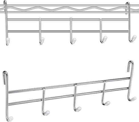 2 Pcs 5 Hook Attachment for Wire Shelving 1.5 x 12 x 4 Inch Hanging Hooks Rack Wire Chrome Plated Steel Shelf Accessories Metal Hook Bars for Storage Display Organizer(Silver) in Saudi Arabia