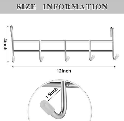 2 Pcs 5 Hook Attachment for Wire Shelving 1.5 x 12 x 4 Inch Hanging Hooks Rack Wire Chrome Plated Steel Shelf Accessories Metal Hook Bars for Storage Display Organizer(Silver) in Saudi Arabia