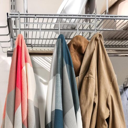 2 Pcs 5 Hook Attachment for Wire Shelving 1.5 x 12 x 4 Inch Hanging Hooks Rack Wire Chrome Plated Steel Shelf Accessories Metal Hook Bars for Storage Display Organizer(Silver) in Saudi Arabia