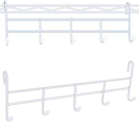 2 Pcs 5 Hook Attachment for Wire Shelving 1.5 x 12 x 4 Inch Hanging Hooks Rack Wire Chrome Plated Steel Shelf Accessories Metal Hook Bars for Storage Display Organizer(Silver) in Saudi Arabia