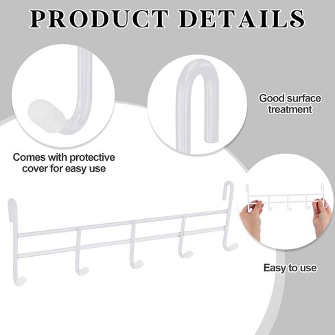 2 Pcs 5 Hook Attachment for Wire Shelving 1.5 x 12 x 4 Inch Hanging Hooks Rack Wire Chrome Plated Steel Shelf Accessories Metal Hook Bars for Storage Display Organizer(Silver) in Saudi Arabia