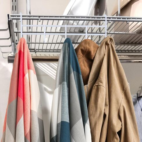 2 Pcs 5 Hook Attachment for Wire Shelving 1.5 x 12 x 4 Inch Hanging Hooks Rack Wire Chrome Plated Steel Shelf Accessories Metal Hook Bars for Storage Display Organizer(Silver) in Saudi Arabia