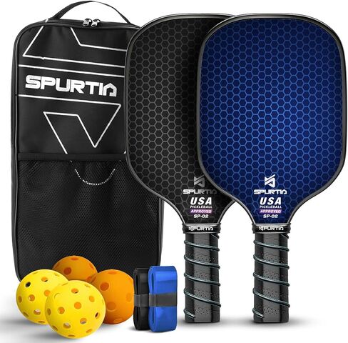 Pickleball Paddles Set of 2 USAPA Approved Fiberglass Surface Pickleball Set with 2 Pickleball Rackets, 4 Balls,Grip Tapes & Portable Carry Bag,Pickle Ball Paddle Set ​for Men Women & Beginners in Saudi Arabia