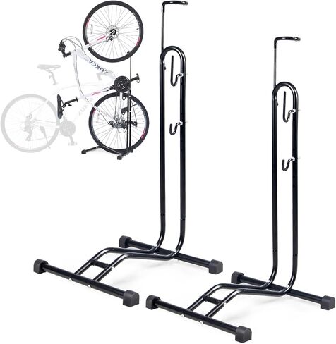 Bike Parking Stand,Bike Floor Stand Parking Rack，Bike Rack Bicycle Floor Parking Stand, Bike Storage Holder for Garage,Indoor & Outdoor，Mountain & Road Bikes，1 Pack in Kuwait