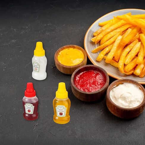 8 PCS Mini Ketchup Bottles, 25ml Portable Dressing Squeeze Containers with Sturdy Screw Cap, Mini Sauce Bottle for Bento Box Accessories, Small Condiment Bottles for Bento Box, Office, Picnic in Saudi Arabia