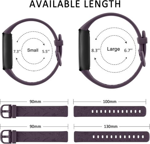 Meliya Floral Engraved Bands for Fitbit Luxe Bands Women Men, 3 Pack Soft Silicone Straps Replacement Wristband for Fitbit Luxe Fitness Tracker in Saudi Arabia