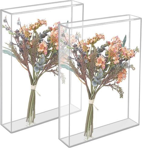 قطعتان من صندوق الظل الأكريليك، إطار صندوق الظل، علبة عرض شفافة، صندوق ظلال الزهور المجففة، صندوق ذاكرة الزفاف، صندوق عرض إطار الصورة، مقاس 8.26 × 6.3 × 1.53 بوصة لحفل زفاف عيد الحب in Kuwait