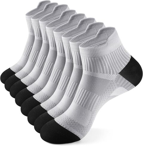Ankle Compression Sock for Men Women Ankle Socks Running Athletic Socks Low Cut 4 pairs in Saudi Arabia