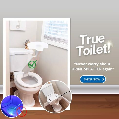 Toilet Seat with Urinal Attachment - Solution for Urine Splatter in our Bathroom - 100% Effective (Elongated) in Saudi Arabia