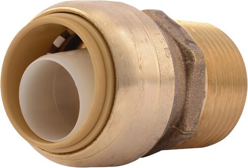 SharkBite 3/4 x 1 Inch MNPT Adapter, Push to Connect Brass Plumbing Fitting, PEX Pipe, Copper, CPVC, PE-RT, HDPE, U139LFA in Saudi Arabia
